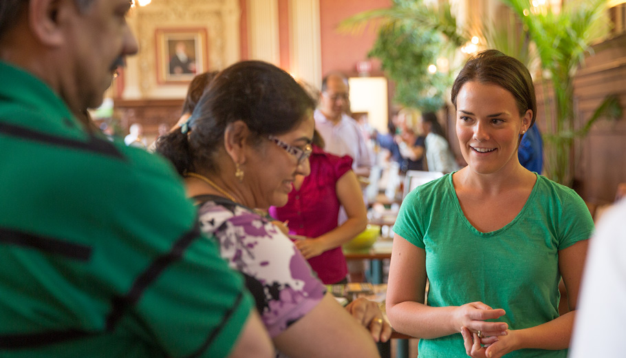 Parents at an event on campus